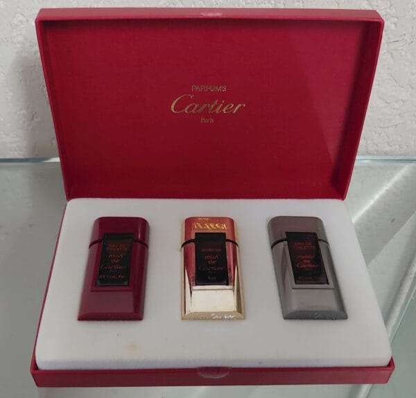 COFFRET CARTIER 3 X Minis 4 ML - MUST EDT + MUST Parfum + SANTOS de CARTIER