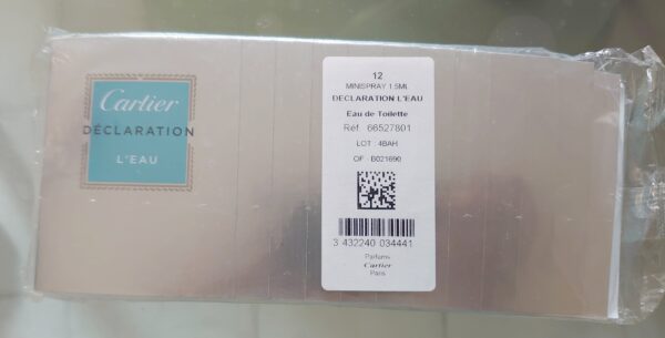 DECLARATION - L' EAU - Lot 12 x Echantillons - 12 X EDT 1,5 ML de CARTIER