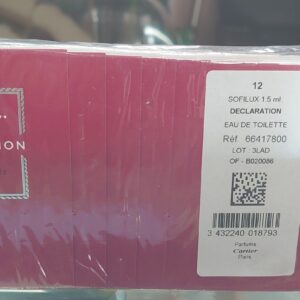 DECLARATION - 12 X Echantillons EDT 1,5 ML de CARTIER