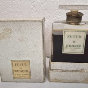 Flacon Vintage - FUTUR - Parfum 9 cm de Haut Bouchon en Verre de RENOIR